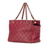 シャネル マトラッセ ココマーク チェーン ショルダーバッグ レッド キャビアスキン レディース CHANEL 【中古】